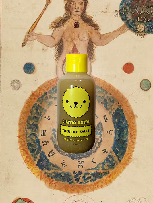 A bottle of  Chotto Motto 'Yuzu' Hot Sauce from Victoria, Australia