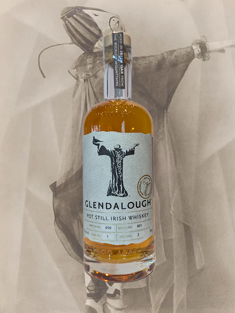 A bottle of Glendalough 'Pot Still' Irish Whiskey from Wicklow, Ireland