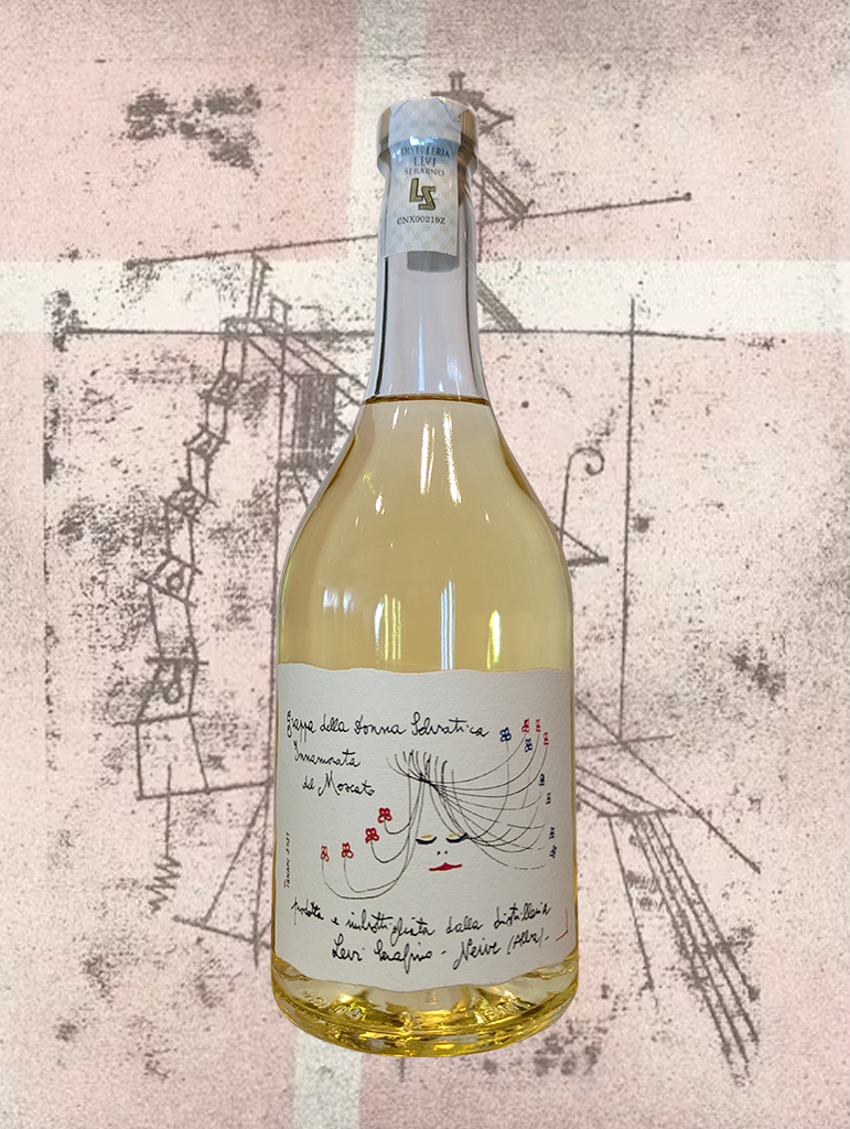 A bottle of Levi Serafino Grappa di Moscato d'Asti from Piemonte, Italy - Light and pale in colour, intensely aromatic, lightly sweet in flavour, and full of body.