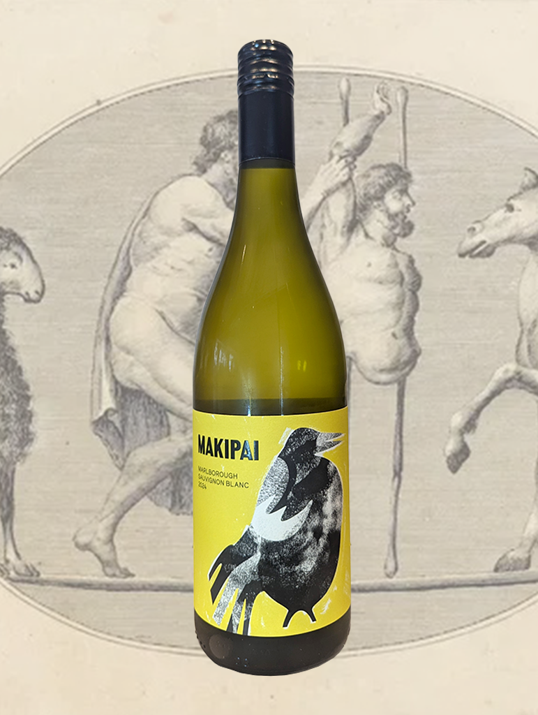 A bottle of Makipai Sauvignon Blanc 2023 from Marlborough, New Zealand - Aromatic and fresh, a classic Marlborough Sauvignon Blanc with a little spin on it.