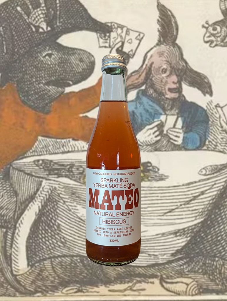 A bottle of Matéo 'Hibiscus' Sparkling Yerba Maté Soda from Melbourne, VIC