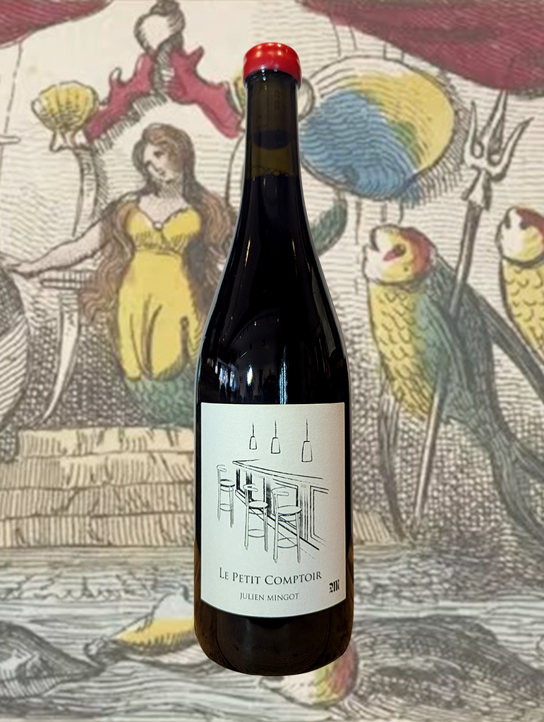 A bottle of Mingot 'Le Petit Comptoir' Rouge 2024 from Bordeaux, France
