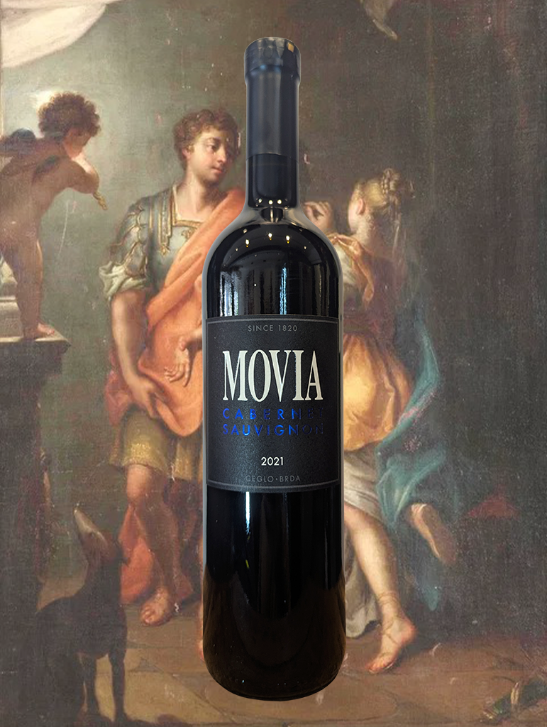 A bottle of Movia Cabernet Sauvignon 2021 from Brda, Slovenia - A dense and dark Slovenian Cabernet Sauvignon.