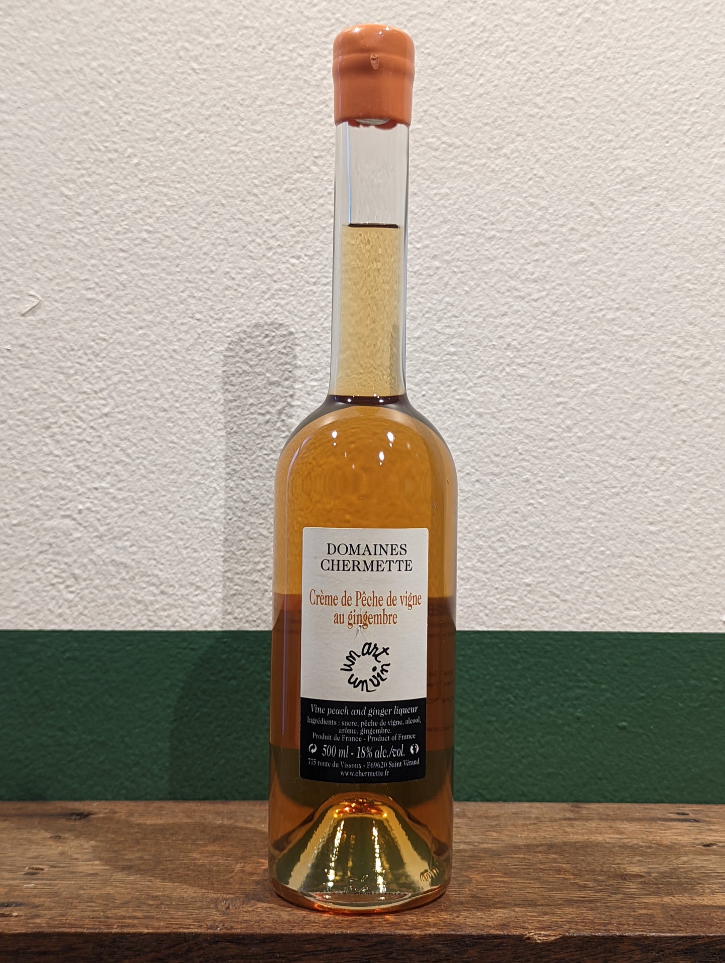 Pierre-Marie Chermette 'Crème de Pêche de Vigne au Gingembr' Liqueur | Beaujolais, France