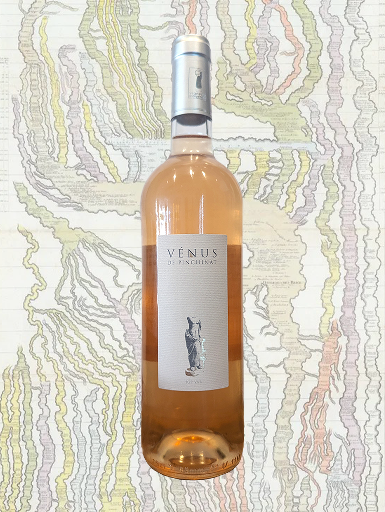 A bottle of Pinchinat 'Venus' Rose 2023 from Provence, France - A light yet generous generous rosé from the French South.