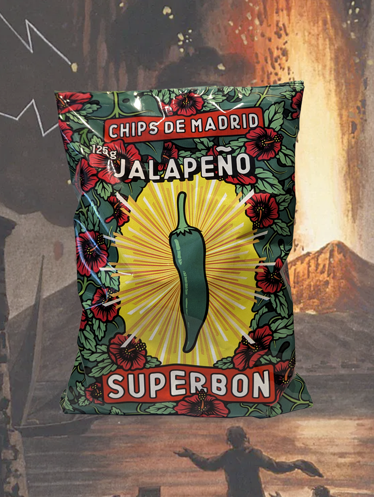 A bag of Superbon 'Jalapeno' Crisps from Spain