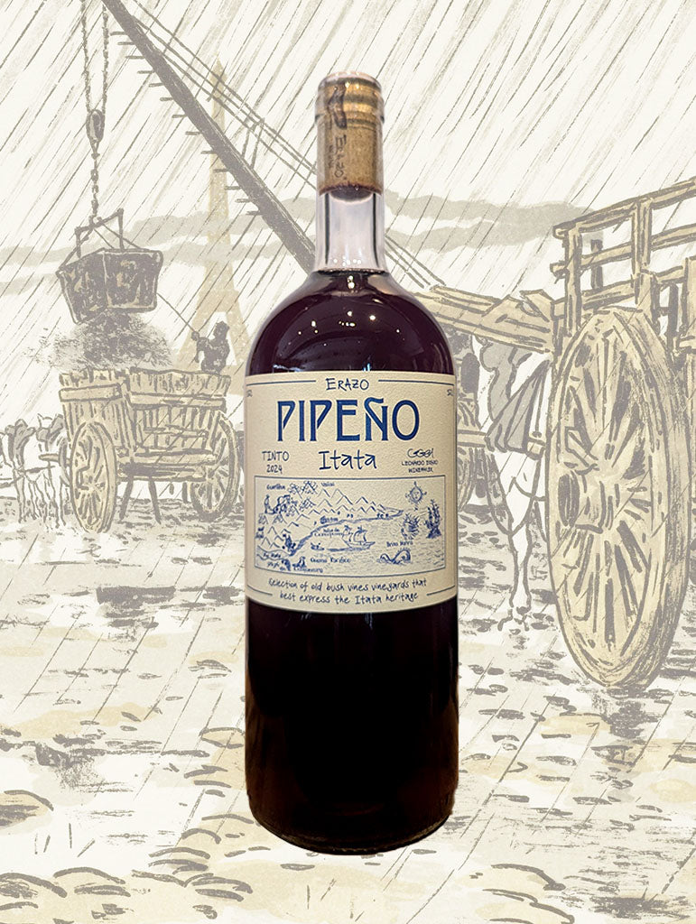 A bottle of A Los Vinateros Bravos 'Pipeno' Tinto 2024 from Itata, Chile