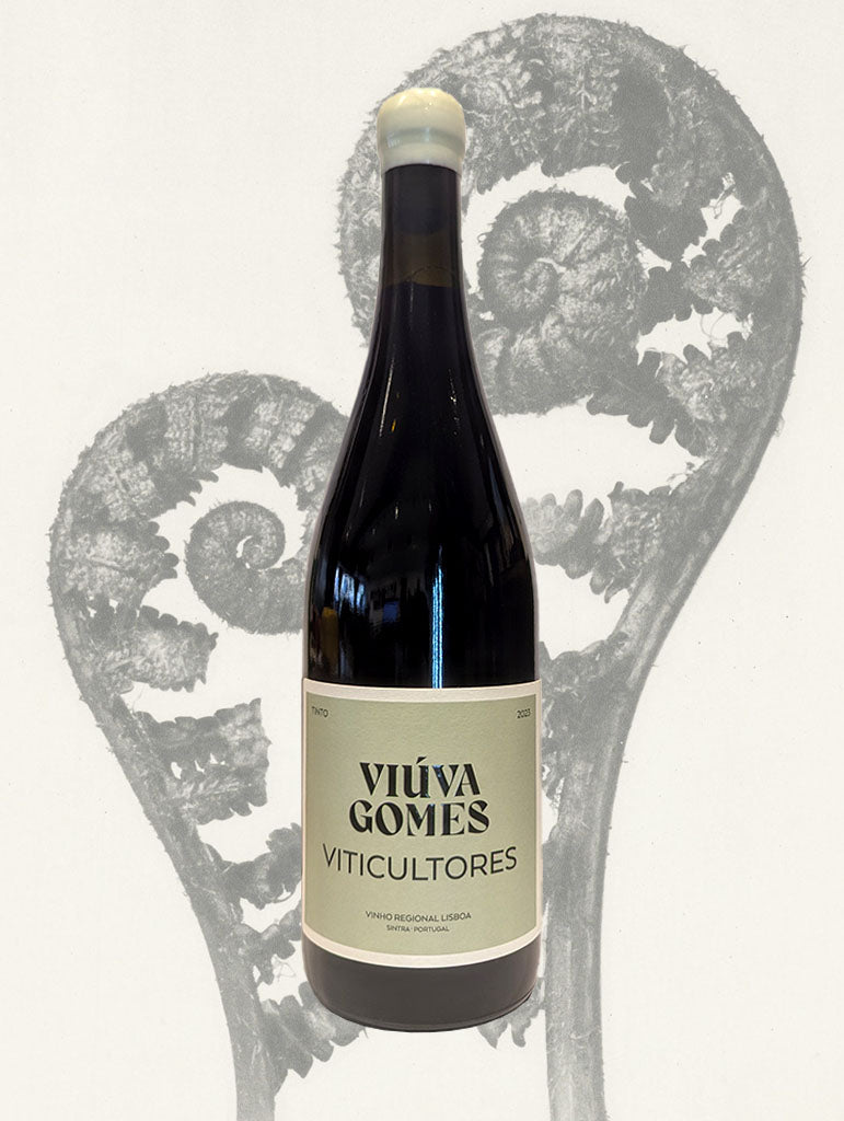 A bottle of Adega Viúva Gomes 'Viticultores' Tinto 2023 from Colares, Portugal