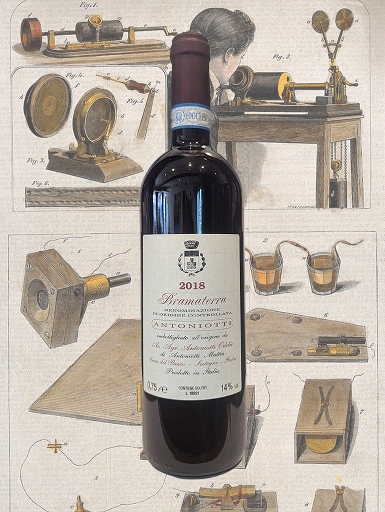 A bottle of Antoniotti Odilio Bramaterra Rosso 2018 from Piemonte, Italy