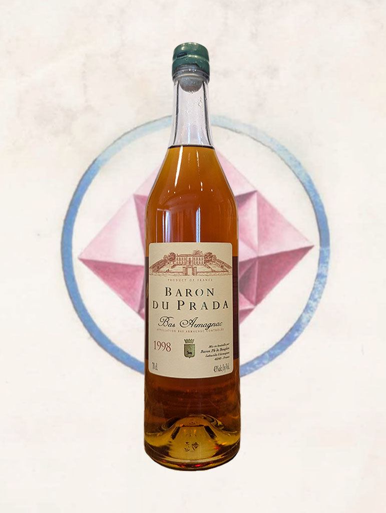 A bottle of Baron du Prada Bas-Armagnac 1998 from Armagnac, France