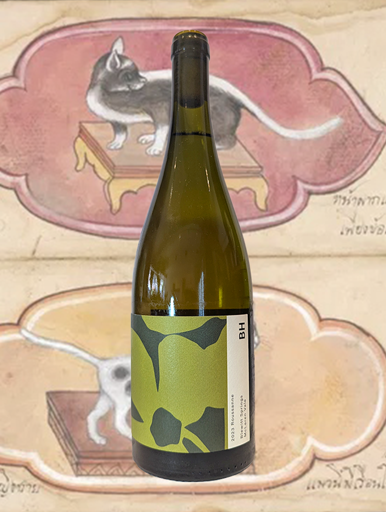 A bottle of Ben Haines 'Flowers' Roussanne 2023 from McLaren Vale, SA