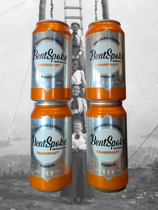 A can of BentSpoke 'Crankshaft' IPA from the ACT - Floral nose with notes of citrus and pine. Medium bodied with a nice punch of hops and a solid malt finish. 
