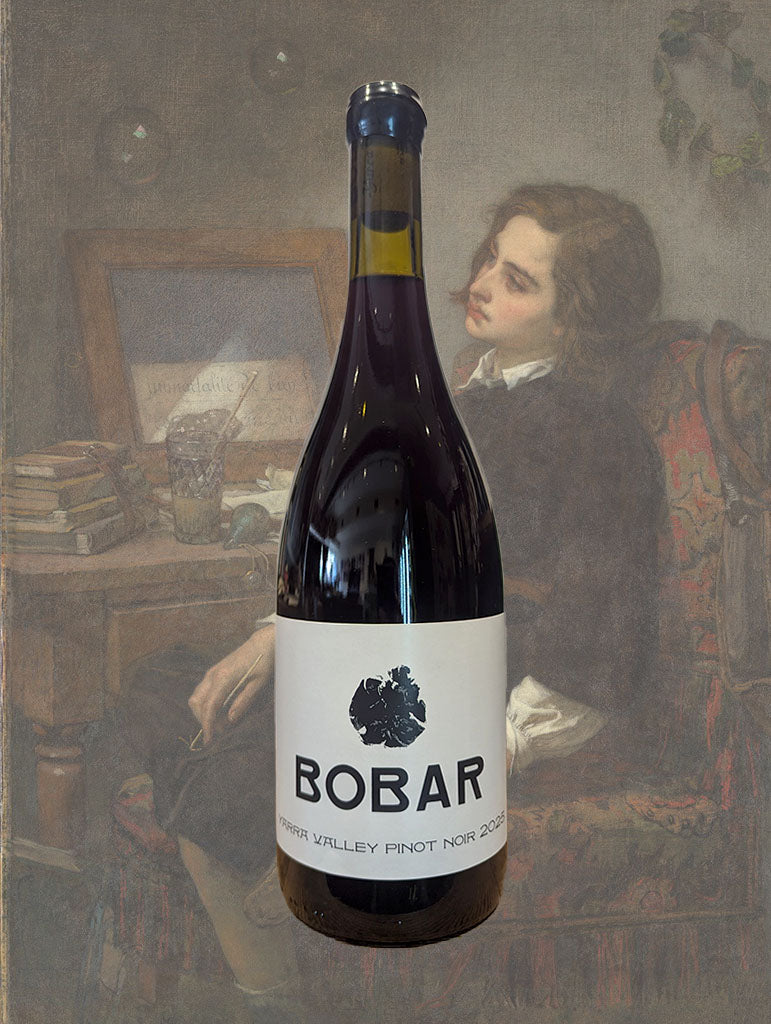 A bottle of Bobar Pinot Noir 2025 from Yarra Valley