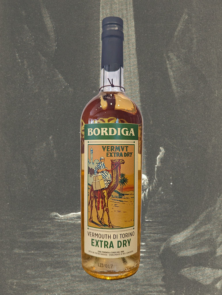 A bottle of Bordiga 'Vermut Extra Dry' Vermouth di Torino from Piemonte, Italy