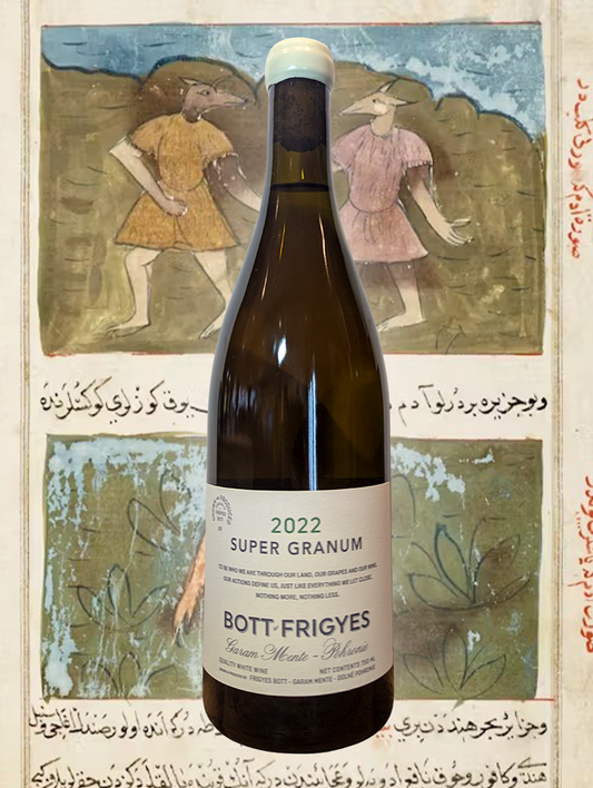 a bottle of Bott Frigyes 'Super Granum White' Furmint Blend 2022 from Muzsla, Slovakia - An aromatic and elegant Slovakian white wine that's full of depth and complexity