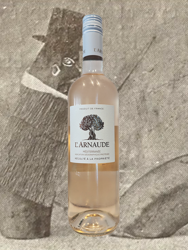 A bottle of Breban 'l'Arnaude' Rose 2024 from Provence, France - An elegantly fresh Mediterranean rose. 