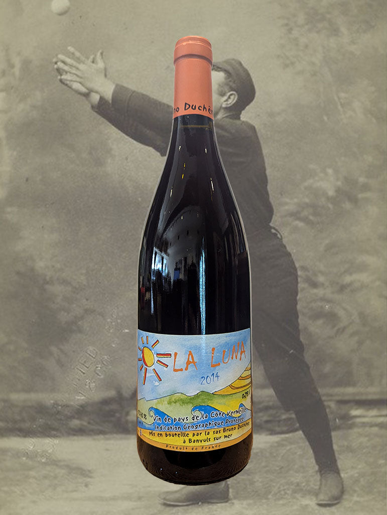 A bottle of Bruno Duchêne 'La Luna' Rouge 2014 from Roussillon, France