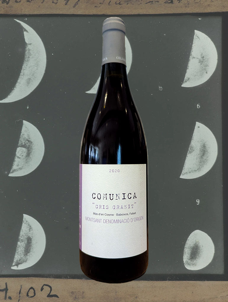 A bottle of Celler Comunica ‘Gris Granite’ Garnacha Gris 2020 from Catalunya, Spain