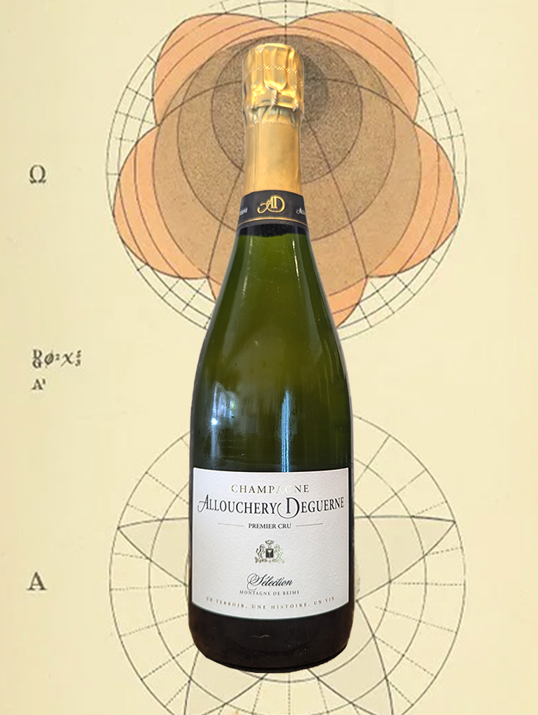 A bottle of Champagne Allouchery-Deguerne Selection NV from Champagne, France