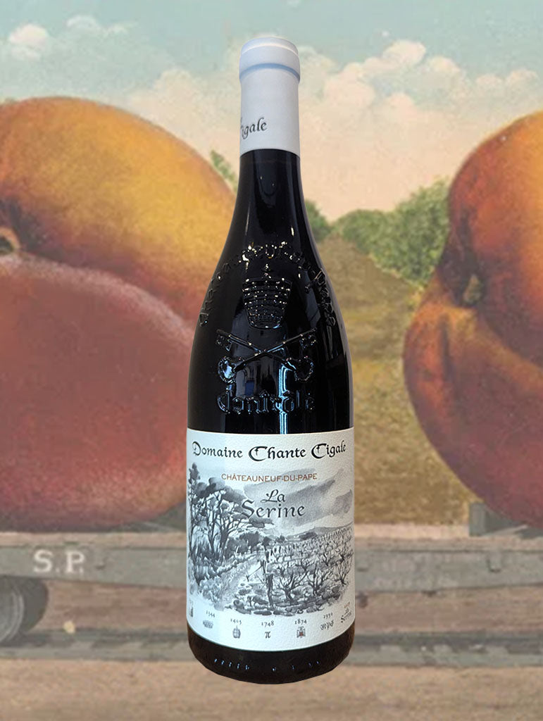 A bottle of Chante Cigale 'La Serine' Chateauneuf-du-Pape 2019 from Southern Rhone, France