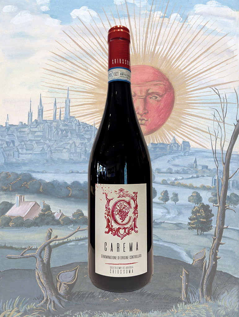 A bottle of Chiussuma 'Carema' Nebbiolo 2020 from Piemonte, Italy