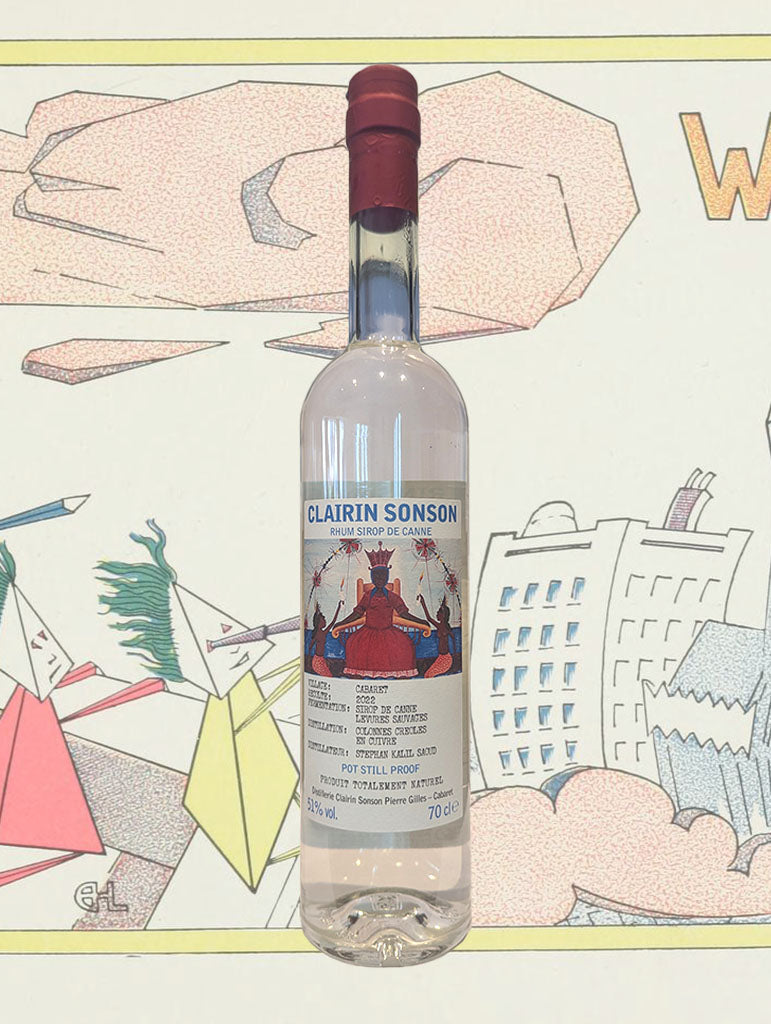 A bottle of Clairin Sonson by Distillerie Pierre Gilles Single Estate Rum from Cabaret, Haiti