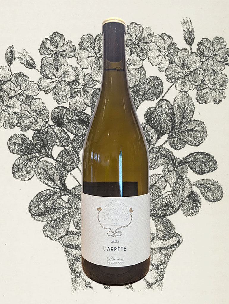 A bottle of Clarisse de Suremain 'L'Arpete' Aligote 2023 from the Burgundy, France