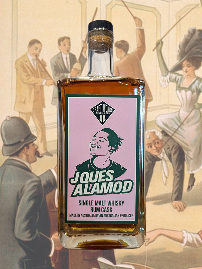 A bottle of Craft Works 'Jques Alamod' Single Malt Whisky Rum Cask from Capertee, NSW