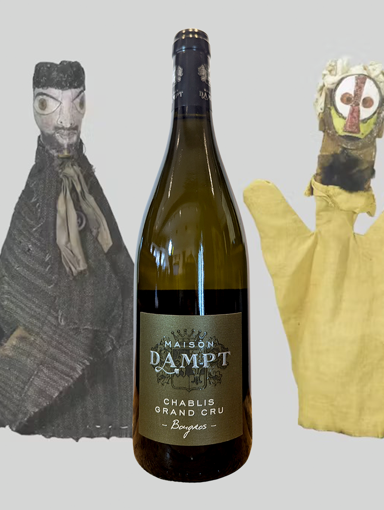 A bottle of Dampt Chablis Grand Cru Bougros 2022