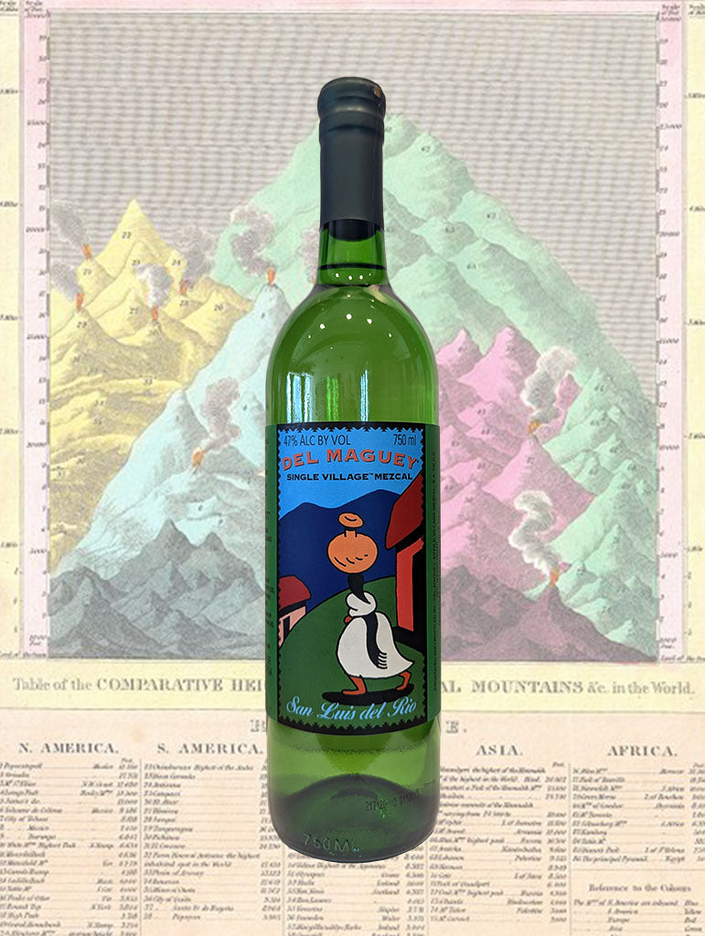 A bottle of Del Maguey 'San Luis Del Rio' Mezcal from Oaxaca, Mexico