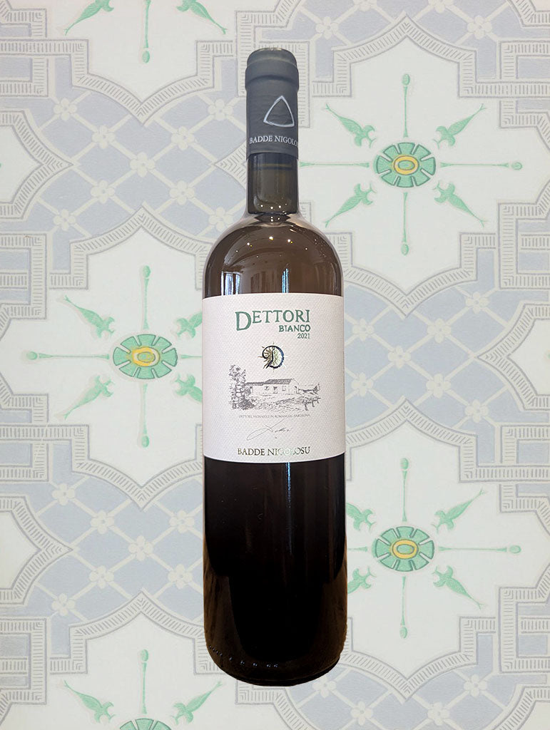 A bottle of Dettori 'Bianco' Vermentino 2021 from Sardinia, Italy