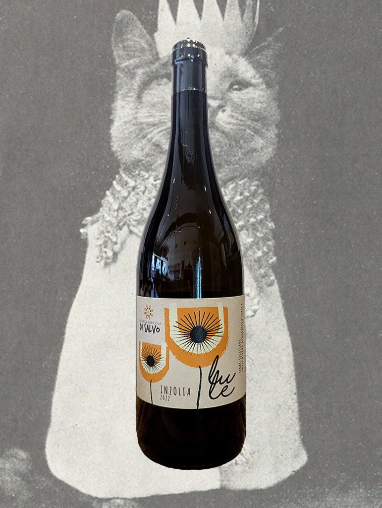 A bottle of Di Salvo 'Lulu' Inzolia 2022 from Sicily, Italy
