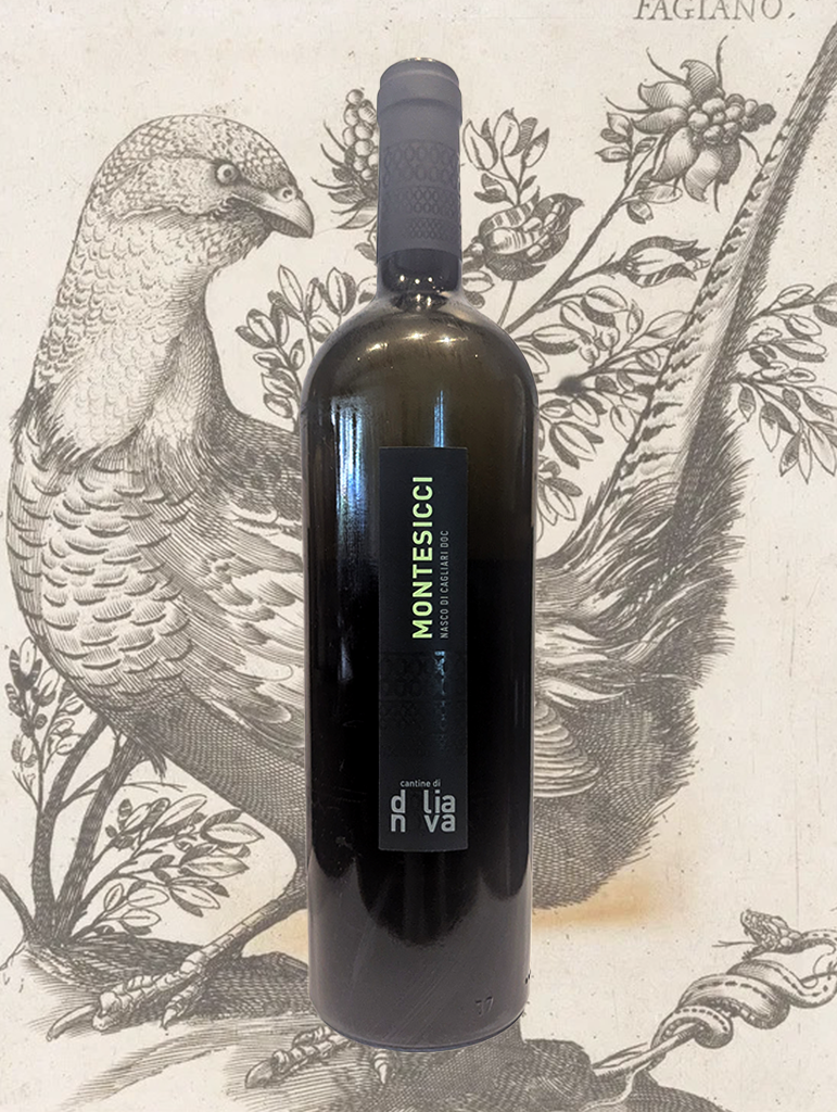 A bottle of Dolianova 'Montesicci' Nasco di Cagliari 2024 from Sardinia, Italy