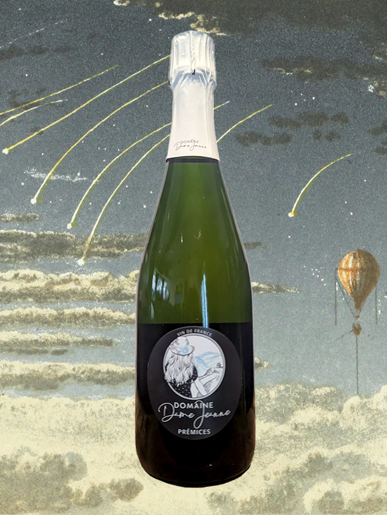 A bottle of Domaine Dame Jeanne 'Premices' Brut Nature 2021 from Burgundy, France