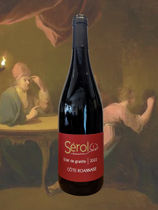 A bottle of Domaine Sérol ‘Eclat de Granit’ Cote Roannaise 2022 from Auvergne, France - A generous and perfumed Gamay from the volcanic reaches of the upper Loire Valley