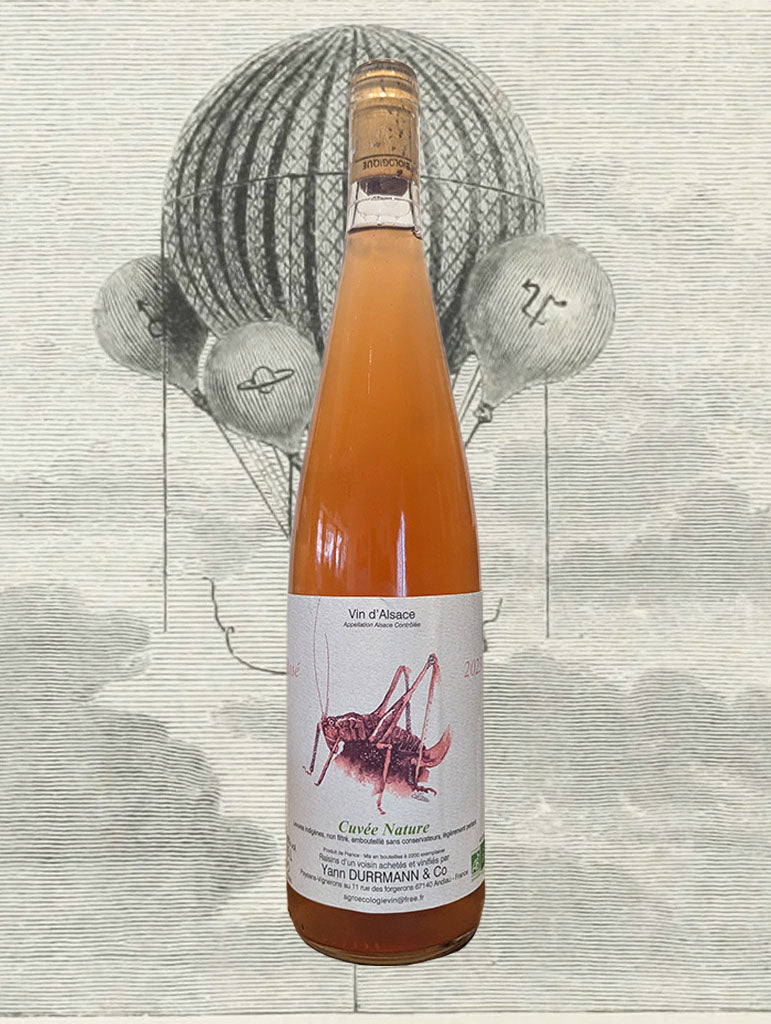A bottle of Durrmann 'Cuvee Nature' Rose Pinot Gris 2023 from Alsace, France