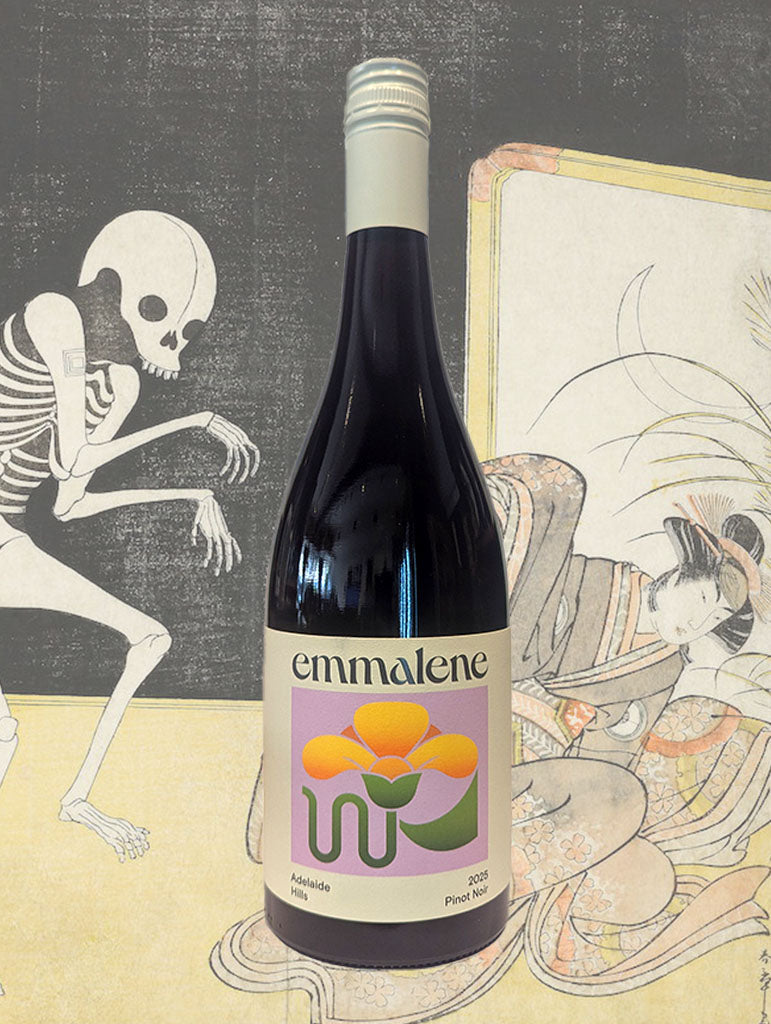 A bottle of Emmalene Pinot Noir 2025 from the Adelaide Hills