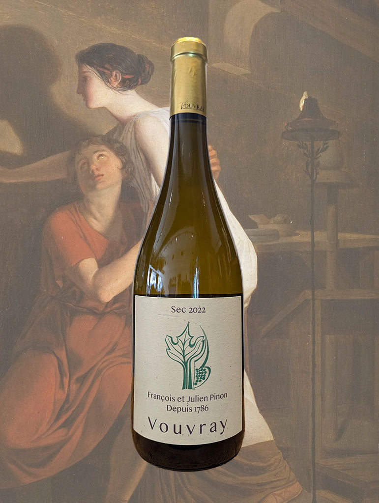 A bottle of Francois et Julien Pinon Vouvray Sec 2022 from Loire Valley, France