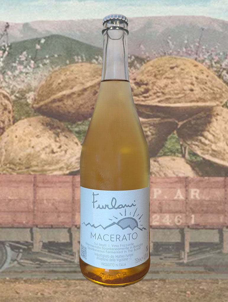 A bottle of Furlani 'Macerato' Frizzante 2023 from Trentino, Italy