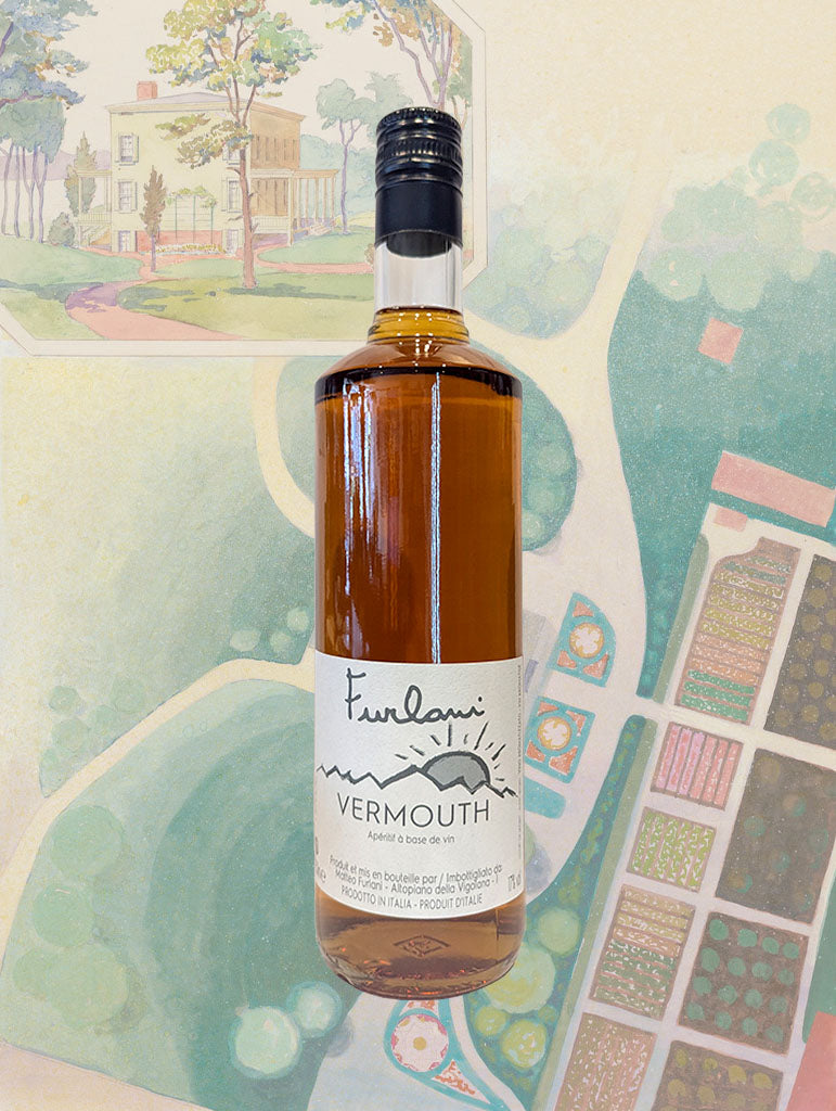 A bottle of Furlani Vermouth from Trentino, Italy