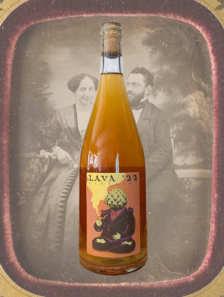 A bottle of Good Intentions 'Artesian Lava' Skin Contact Riesling 2022 from Mount Gambier