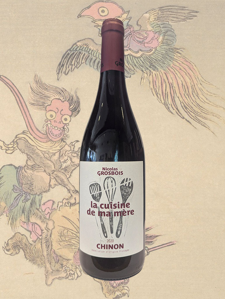 A bottle of Grosbois 'La Cuisine de ma Mere' Chinon 2020 from Loire Valley, France