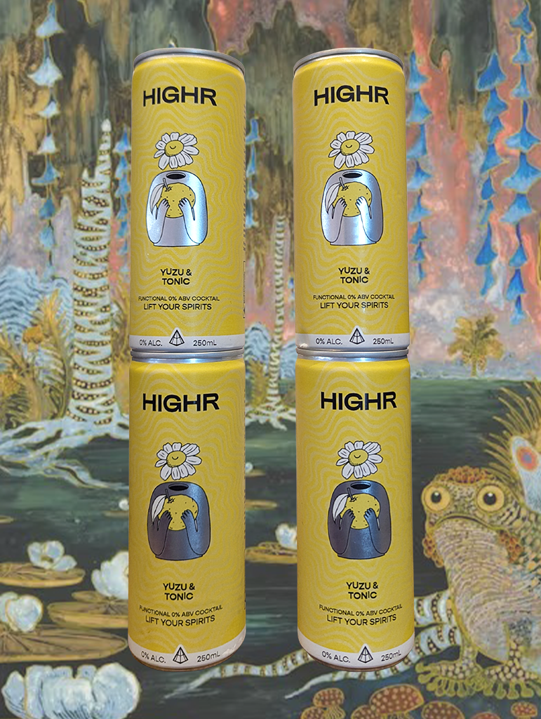 A can of HIGHR 'Yuzu & Tonic' Non-Alcoholic from NSW, Australia - A fizzy little mood-lifter that doesn’t taste like sacrifice. 