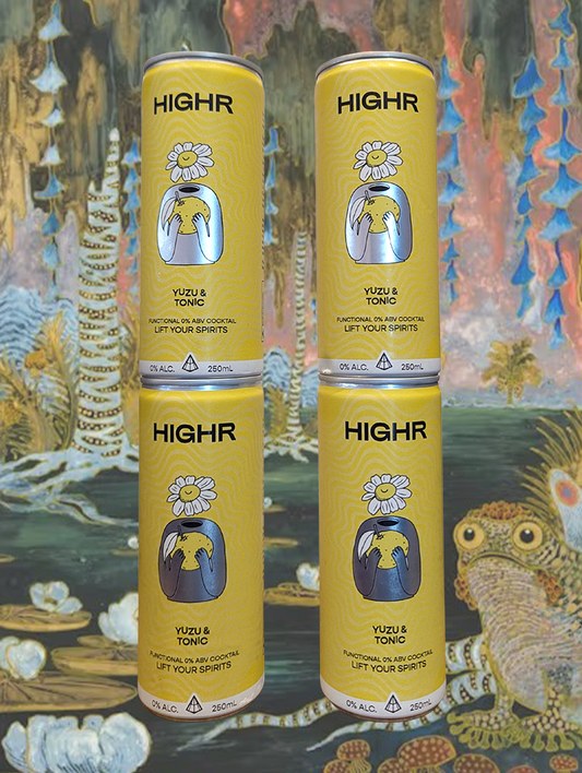 A can of HIGHR 'Yuzu & Tonic' Non-Alcoholic from NSW, Australia - A fizzy little mood-lifter that doesn’t taste like sacrifice. 
