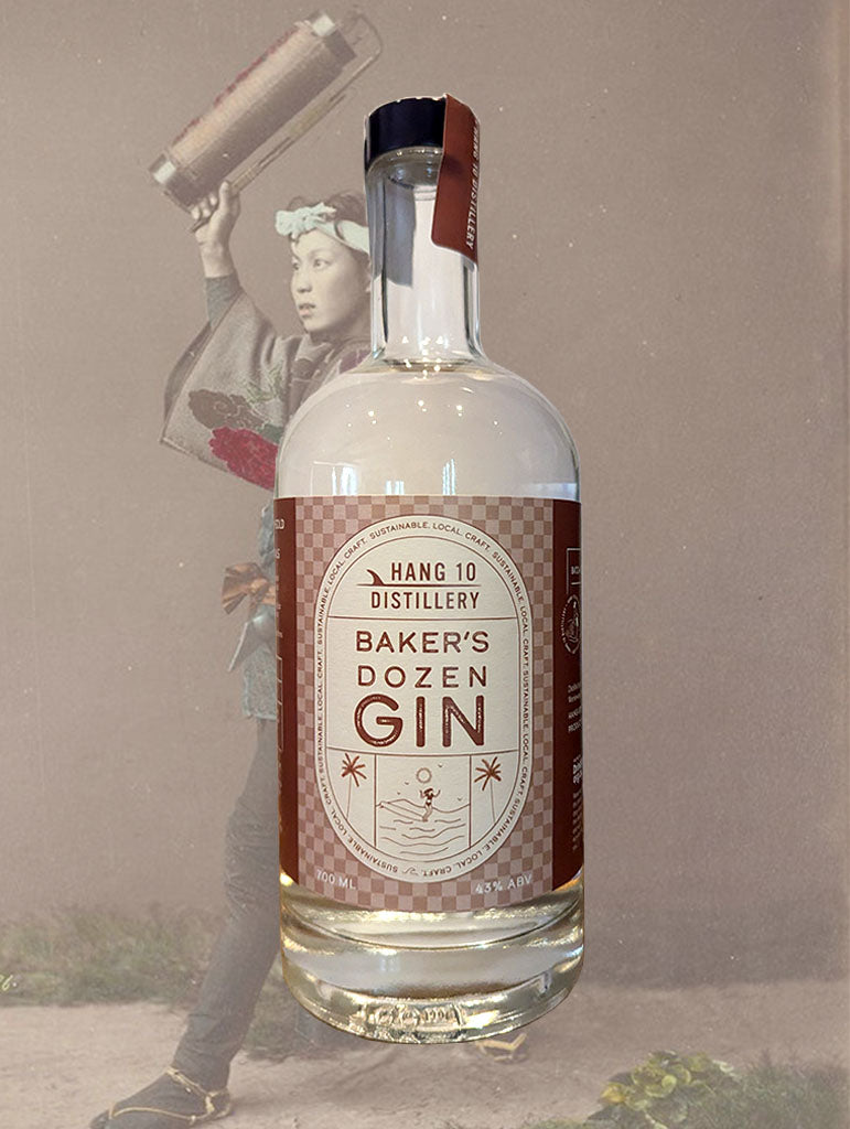 A bottle of Hang 10 'Bakers Dozen' Gin from Northern Beaches