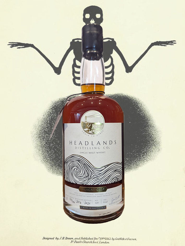 A bottle of Headlands Distilling 'Muscat Cask' Whisky from Wollongong