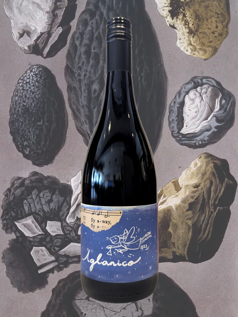 A bottle of I'll Fly Away Aglianico 2023 from Murray Darling, VIC - A dark and fruit forward Aglianico from Merbein in the Murray Darling. 