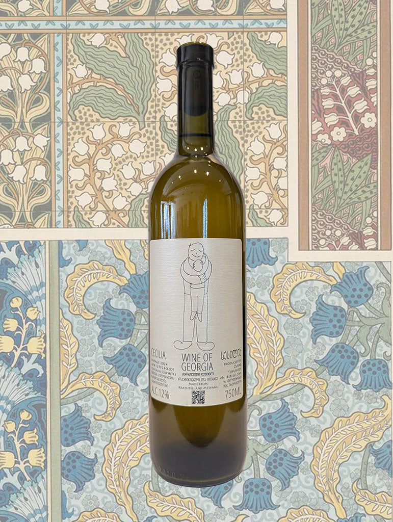 A bottle of Iberieli 'Cecilia' Skin Contact 2024 from Kakheti, Georgia
