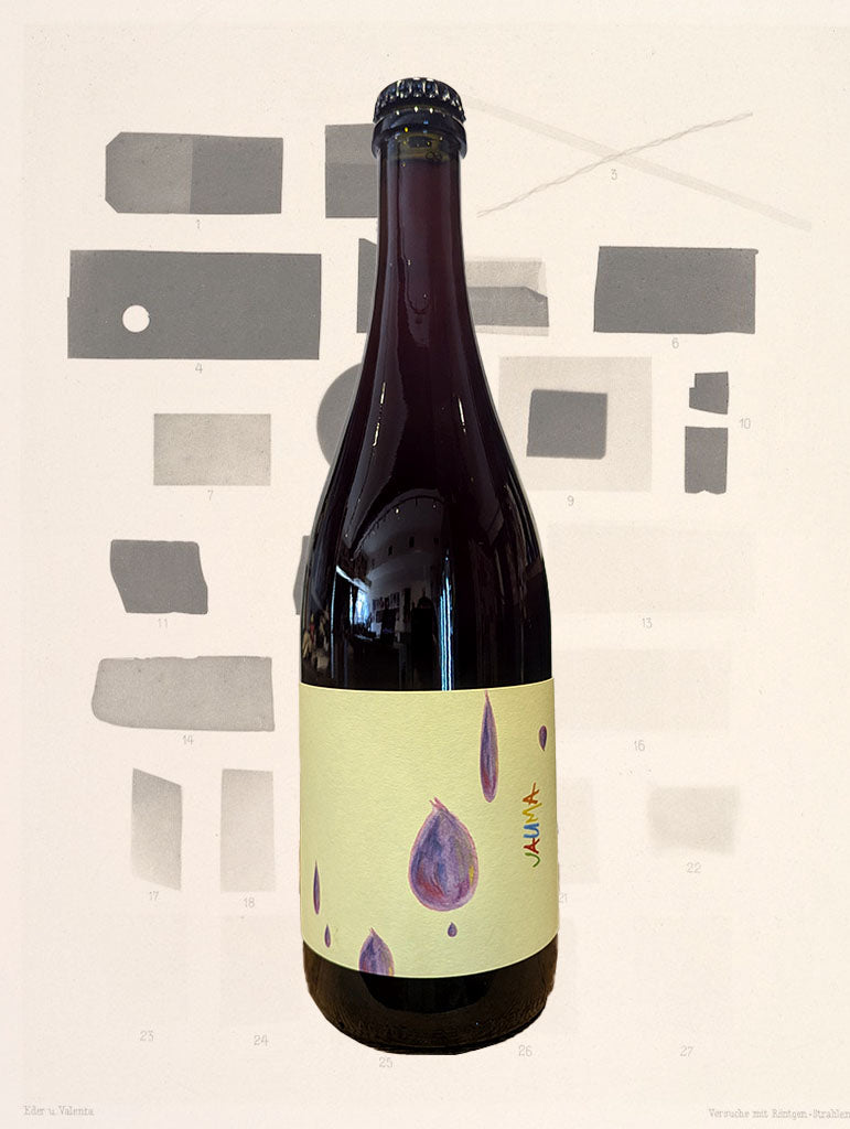 A bottle of Jauma 'Like Raindrops' Grenache 2024 from McLaren Vale