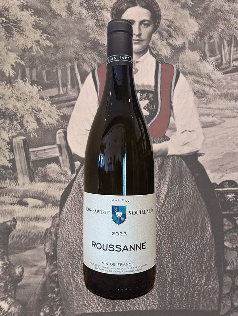 A bottle of Jean-Baptiste Souillard Roussanne 2023 from Northern Rhone, France